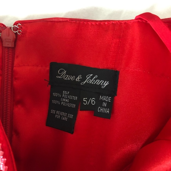 Red sequin strapless Dave & Johnny prom dress - Picture 3 of 5